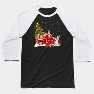 Red Truck Merry Christmas Tree Corgi Dog Christmas T-Shirt Baseball T-Shirt